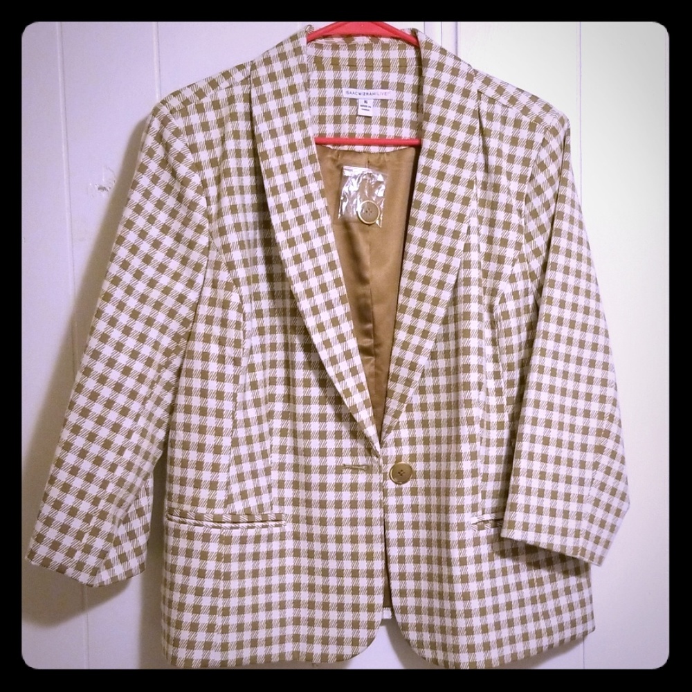 Isaac Mizrahi Live Women's Tan Blazer size 16